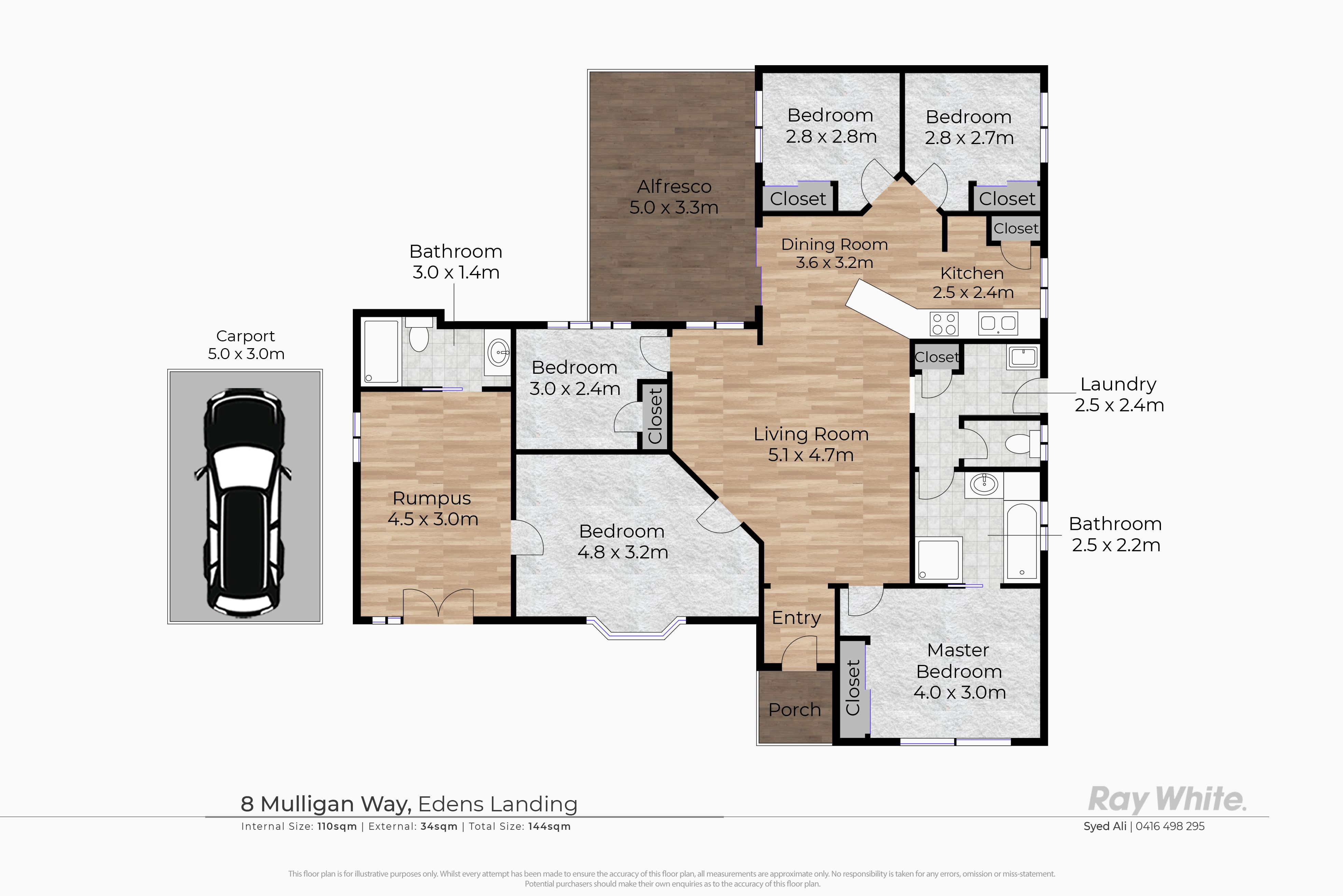 Floorplan of Homely house listing, 8 Mulligan Way, Edens Landing QLD 4207