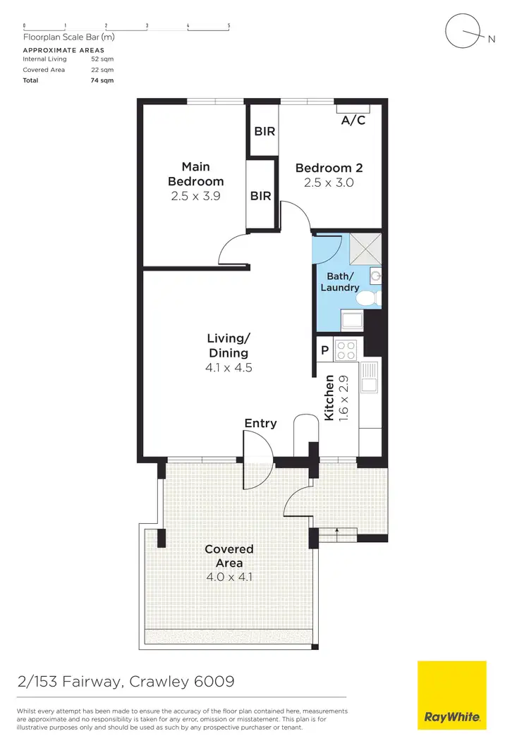 Floorplan of Homely apartment listing, 2/153 Fairway, Crawley WA 6009