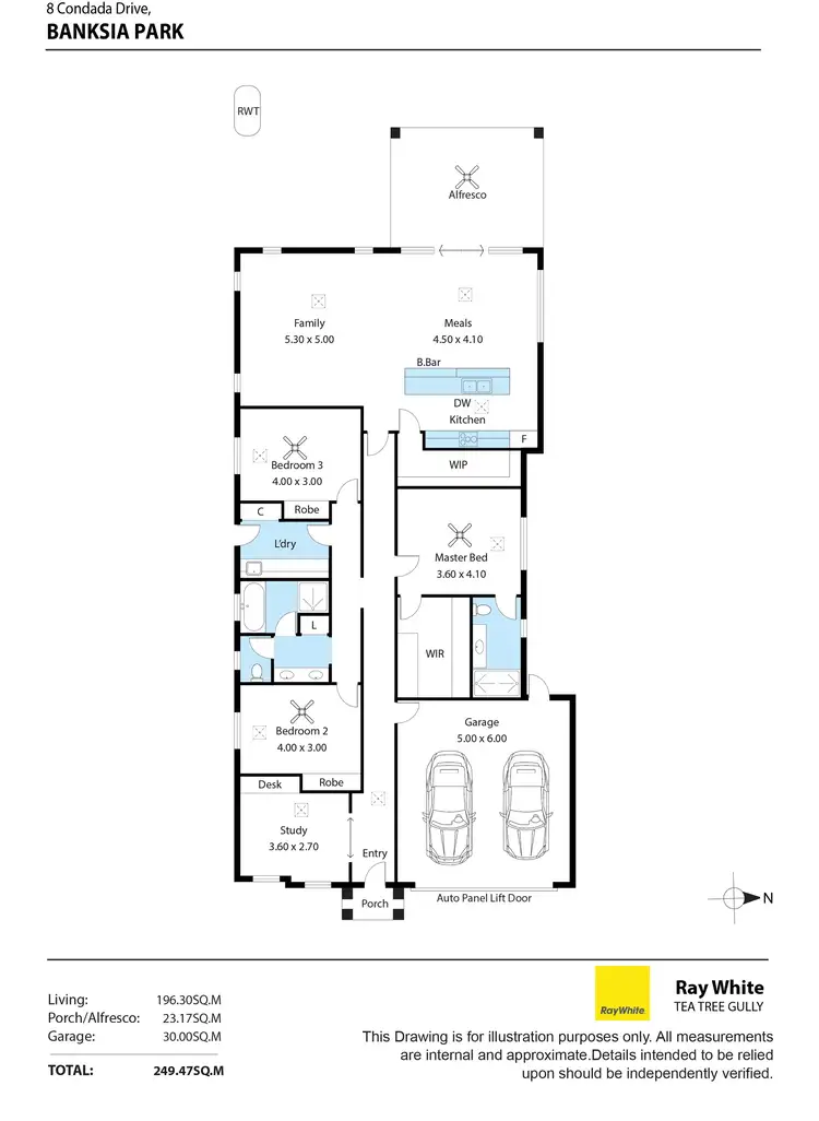 Floorplan of Homely house listing, 8 Condada Drive, Banksia Park SA 5091