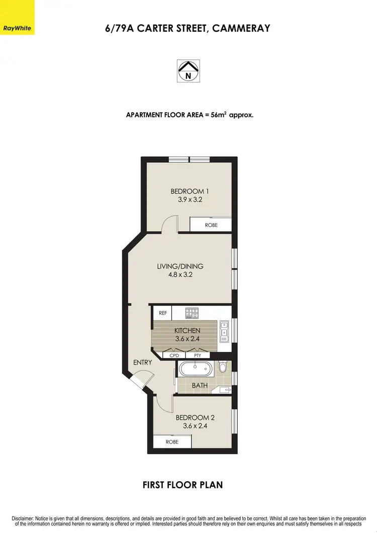 Floorplan of Homely apartment listing, 6/79A Carter Street, Cammeray NSW 2062