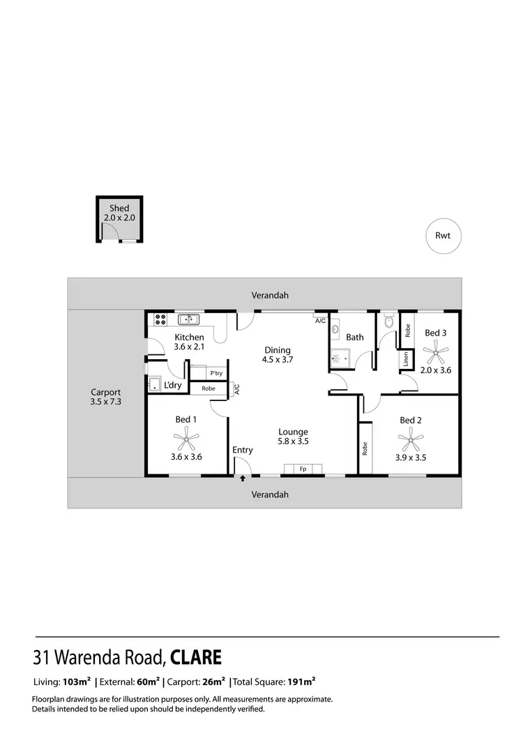 Floorplan of Homely house listing, 31 Warenda Road, Clare SA 5453