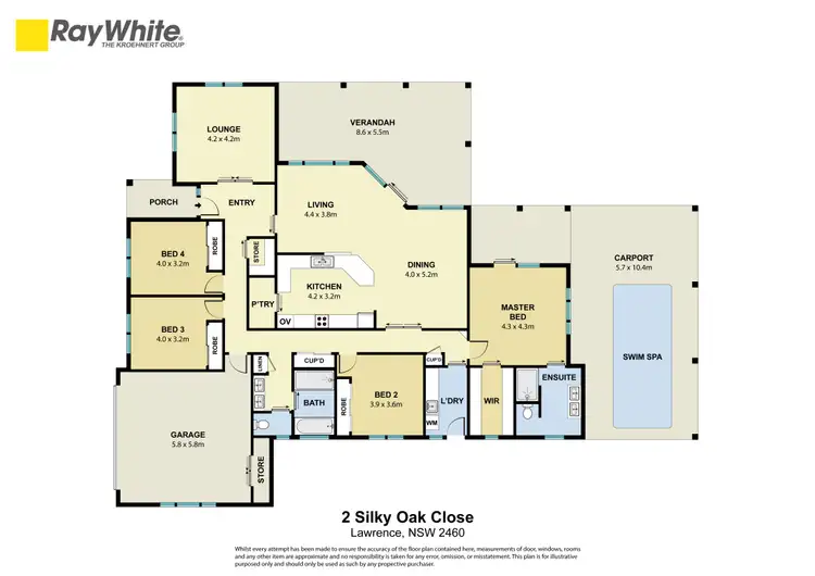 Floorplan of Homely house listing, 2 Silky Oak Close, Lawrence NSW 2460