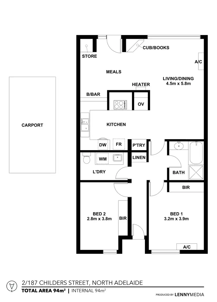 Floorplan of Homely house listing, 2/187 Childers Street, North Adelaide SA 5006