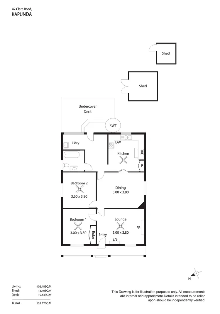 Floorplan of Homely house listing, 42 Clare Road, Kapunda SA 5373