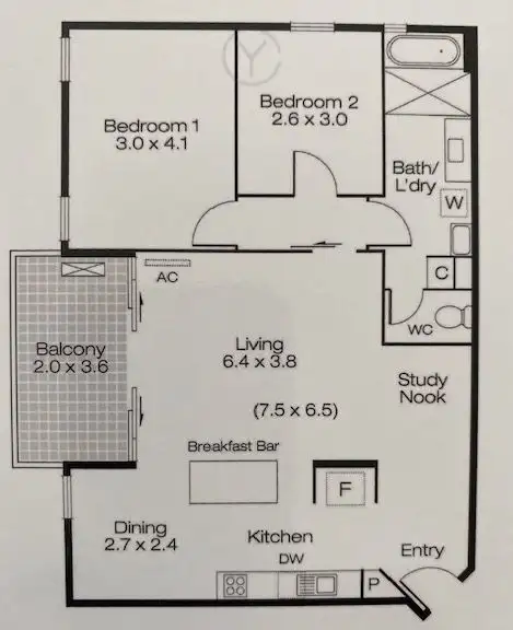 Floorplan of Homely apartment listing, 54/20 Dean Street, Claremont WA 6010