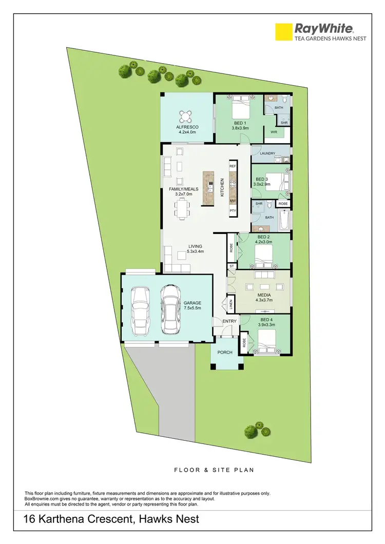 Floorplan of Homely house listing, 16 Karthena Crescent, Hawks Nest NSW 2324
