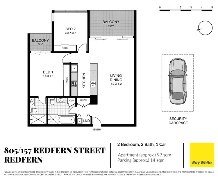 Floorplan of Homely apartment listing, 805/157 Redfern Street, Redfern NSW 2016