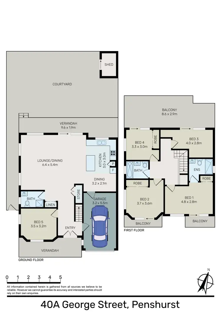 Floorplan of Homely semi-detached listing, 40A George Street, Penshurst NSW 2222
