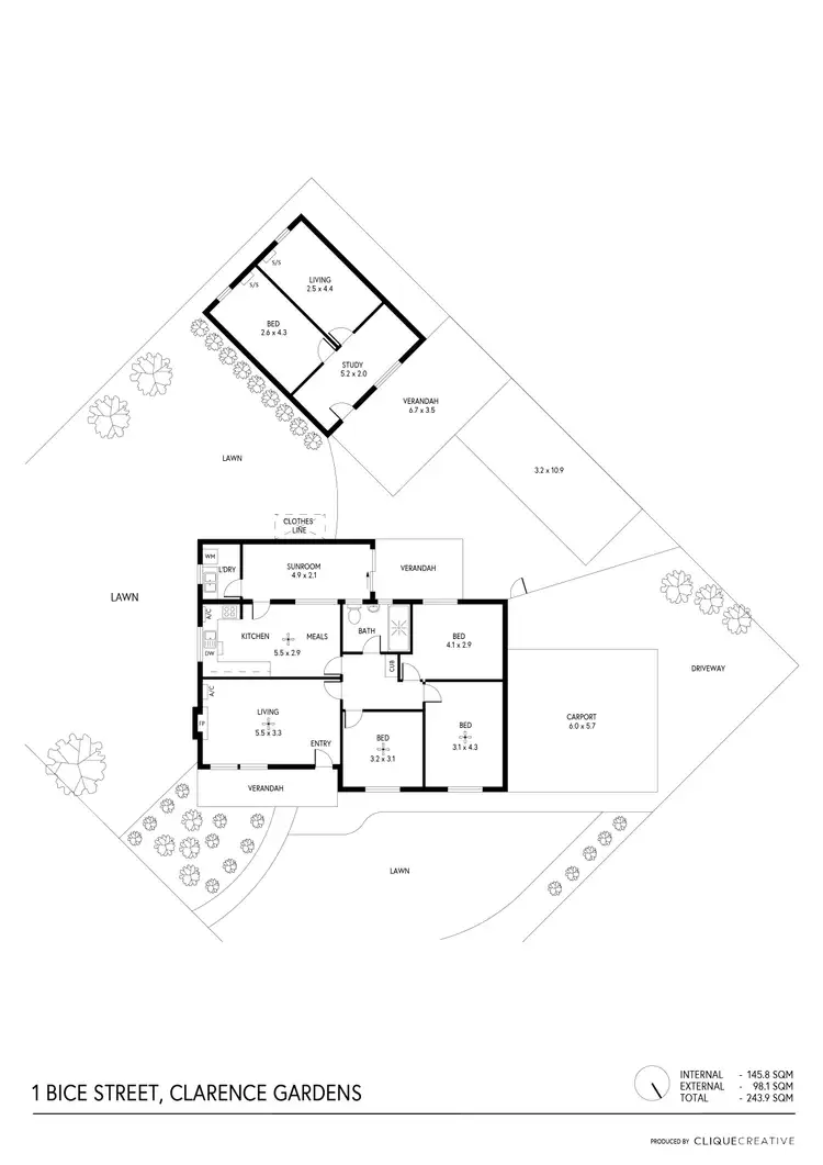 Floorplan of Homely house listing, 1 Bice Street, Clarence Gardens SA 5039