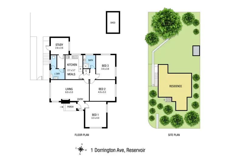 Floorplan of Homely house listing, 1 Dorrington Avenue, Reservoir VIC 3073