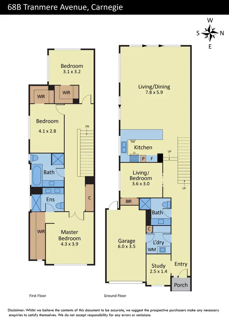 Floorplan of Homely townhouse listing, 68B Tranmere Avenue, Carnegie VIC 3163