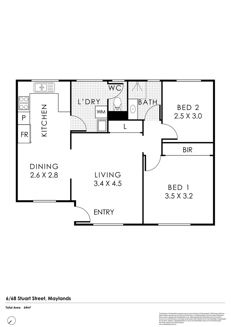 Floorplan of Homely apartment listing, 6/66 Stuart Street, Maylands WA 6051