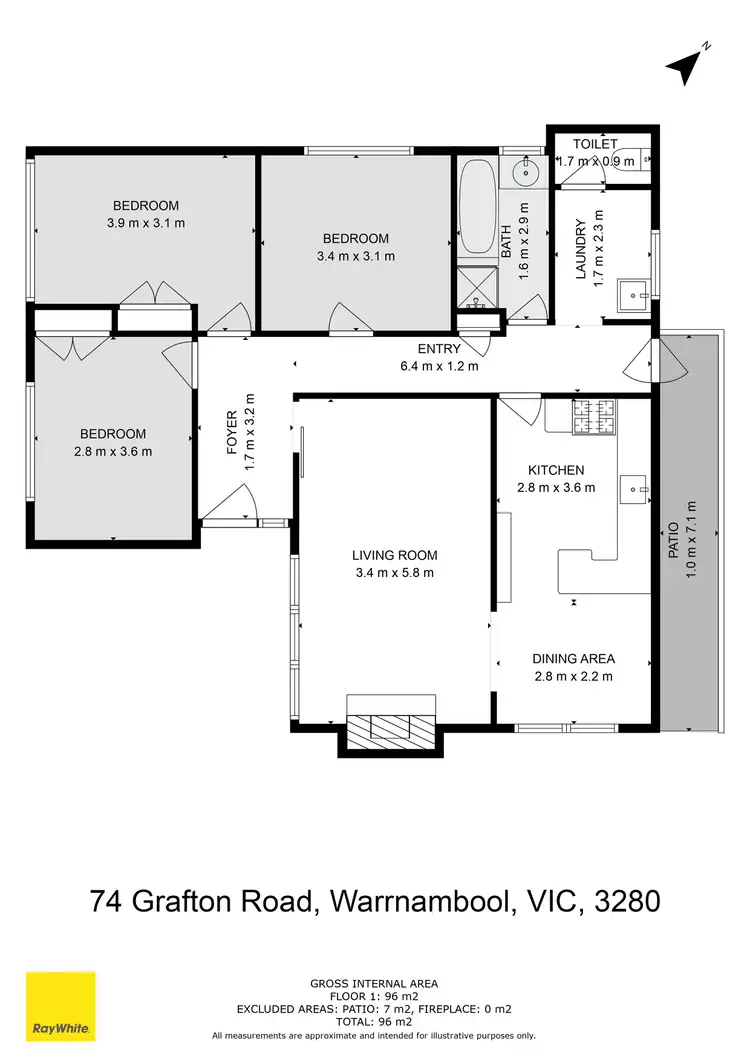 Floorplan of Homely house listing, 74 Grafton Road, Warrnambool VIC 3280
