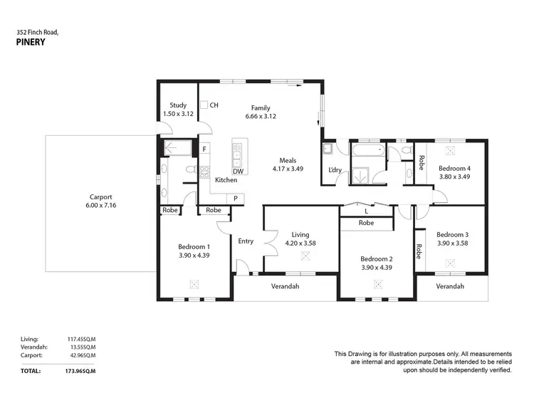 Floorplan of Homely house listing, 352 Finch Road, Pinery SA 5460