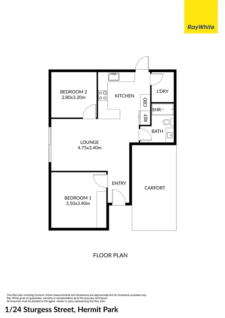 Floorplan of Homely unit listing, 1/24 Sturges Street, Hermit Park QLD 4812
