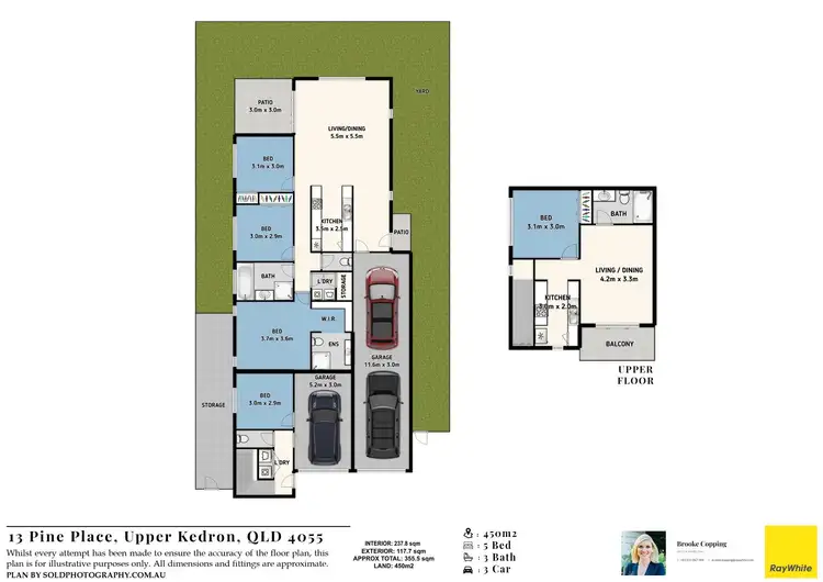 Floorplan of Homely semi-detached listing, 13 Pine Place, Upper Kedron QLD 4055