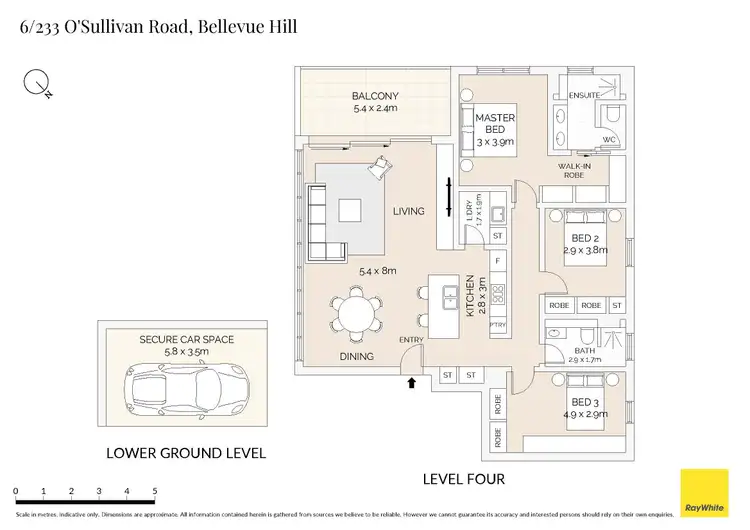 Floorplan of Homely apartment listing, 6/233 O'Sullivan Road, Bellevue Hill NSW 2023