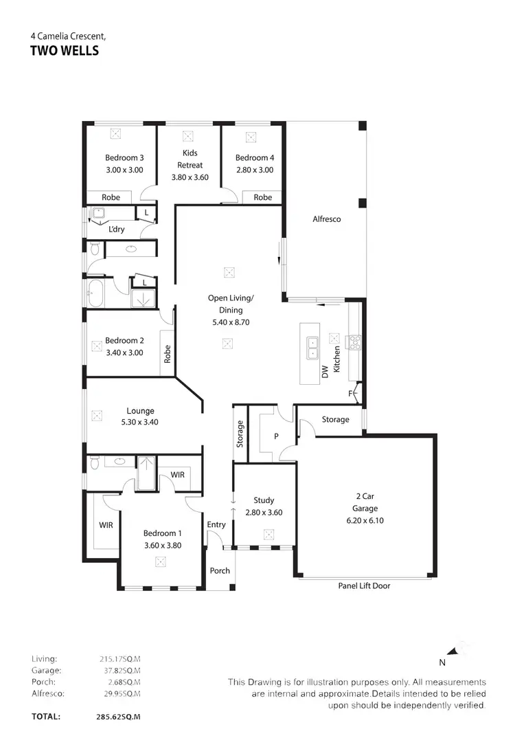 Floorplan of Homely house listing, 4 Camelia Crescent, Two Wells SA 5501