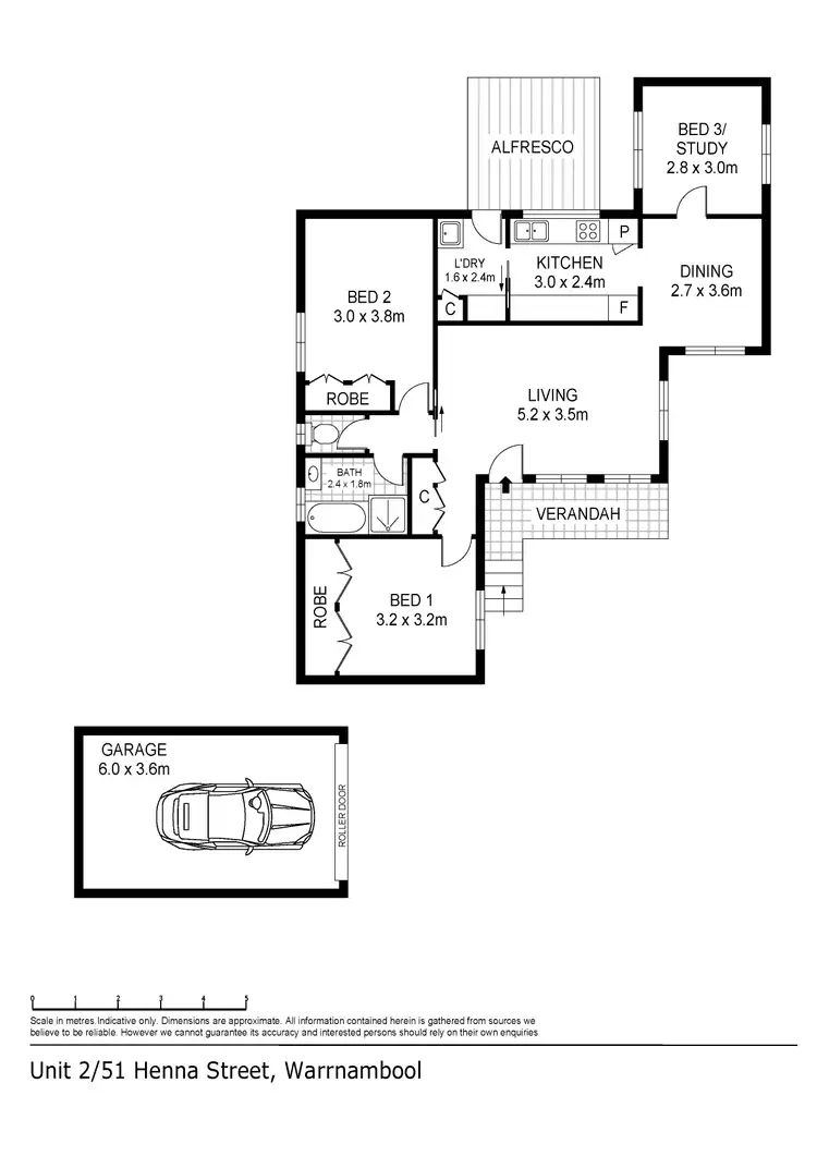 Floorplan of Homely house listing, 2/51 Henna Street, Warrnambool VIC 3280