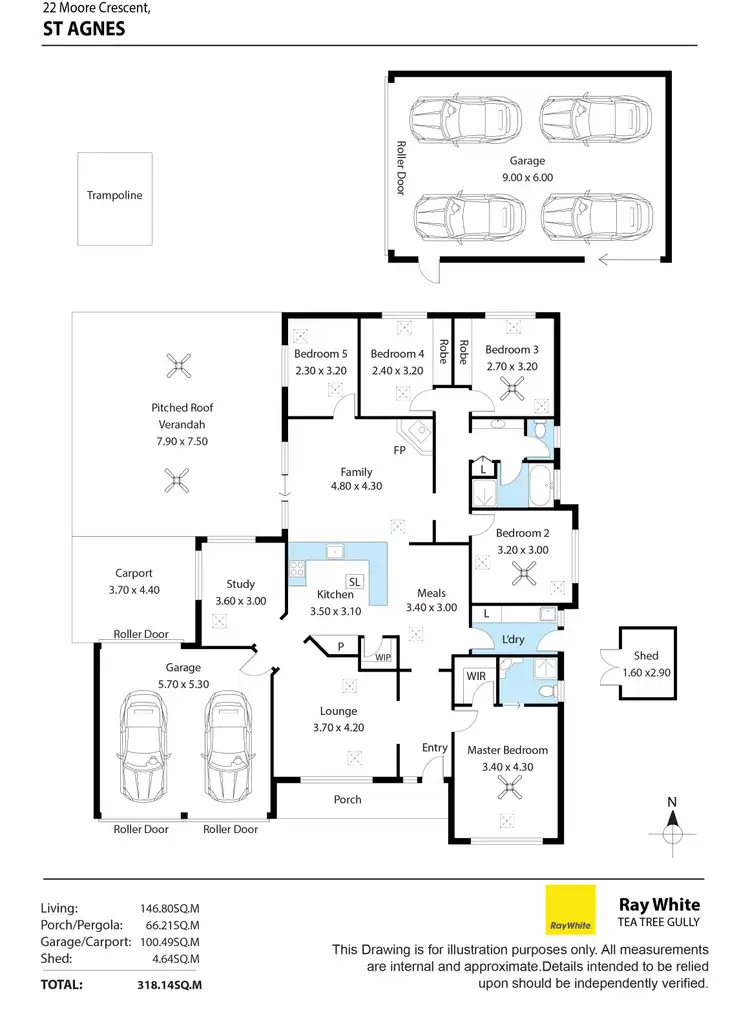 Floorplan of Homely house listing, 22 Moore Crescent, St Agnes SA 5097