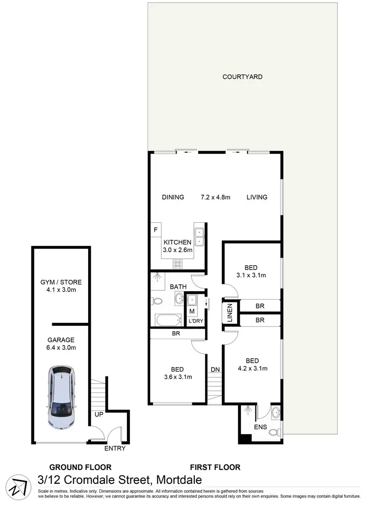 Floorplan of Homely townhouse listing, 3/12 Cromdale Street, Mortdale NSW 2223