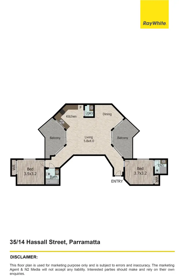 Floorplan of Homely apartment listing, 35/14 Hassall Street, Parramatta NSW 2150