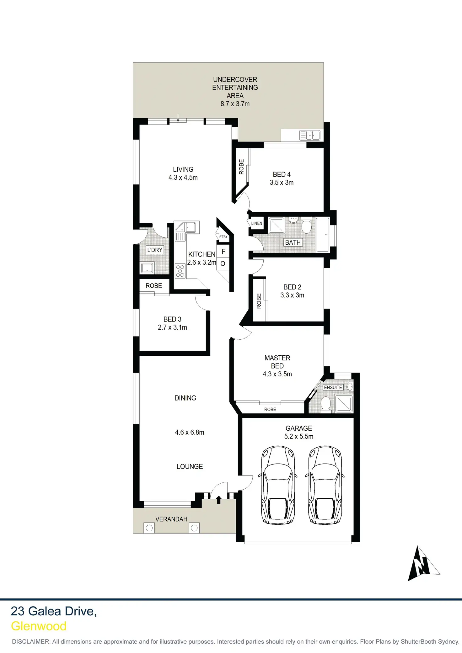 Floorplan of Homely house listing, 23 Galea Drive, Glenwood NSW 2768