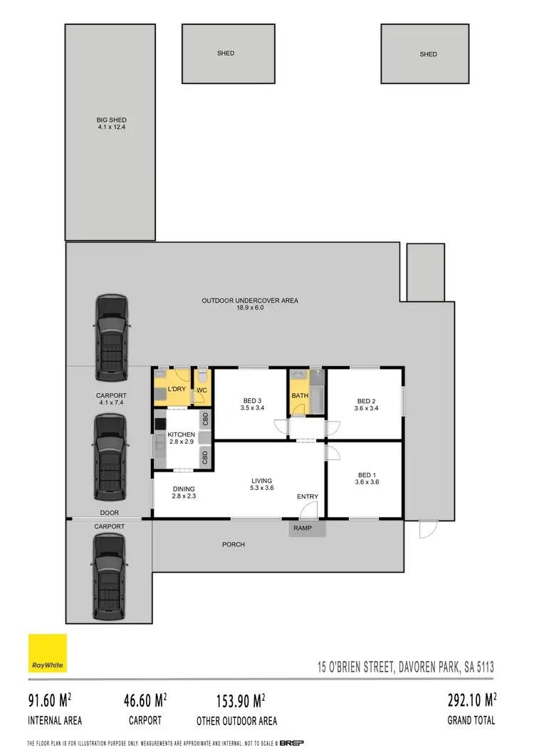 Floorplan of Homely house listing, 15 O'Brien Street, Davoren Park SA 5113