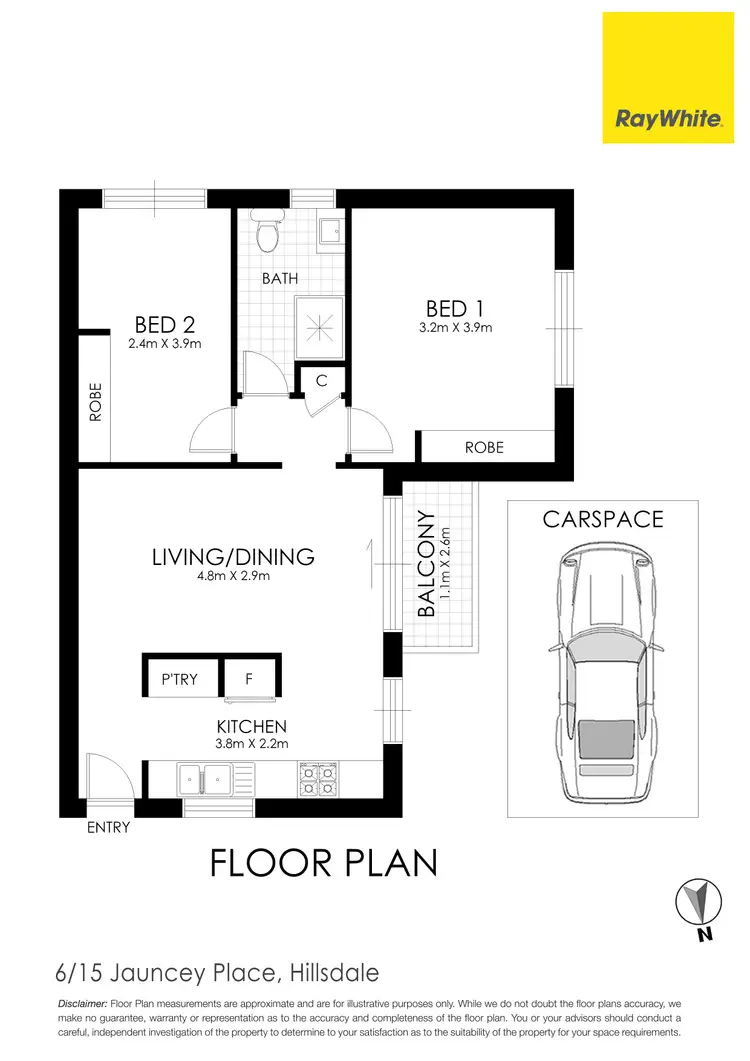Floorplan of Homely apartment listing, 6/15 Jauncey Place, Hillsdale NSW 2036
