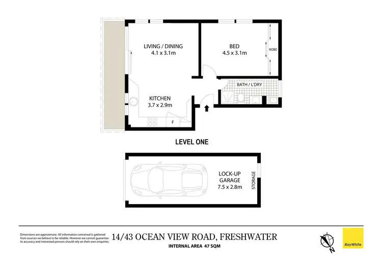 Floorplan of Homely apartment listing, 14/43 Ocean View Road, Freshwater NSW 2096