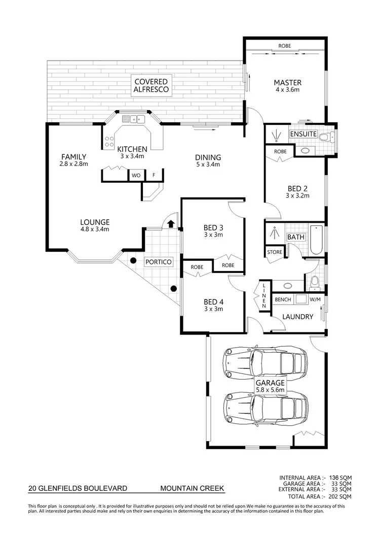 Floorplan of Homely house listing, 20 Glenfields Boulevard, Mountain Creek QLD 4557