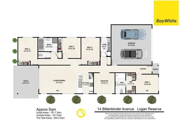 Floorplan of Homely house listing, 14 Bittenbinder Avenue, Logan Reserve QLD 4133