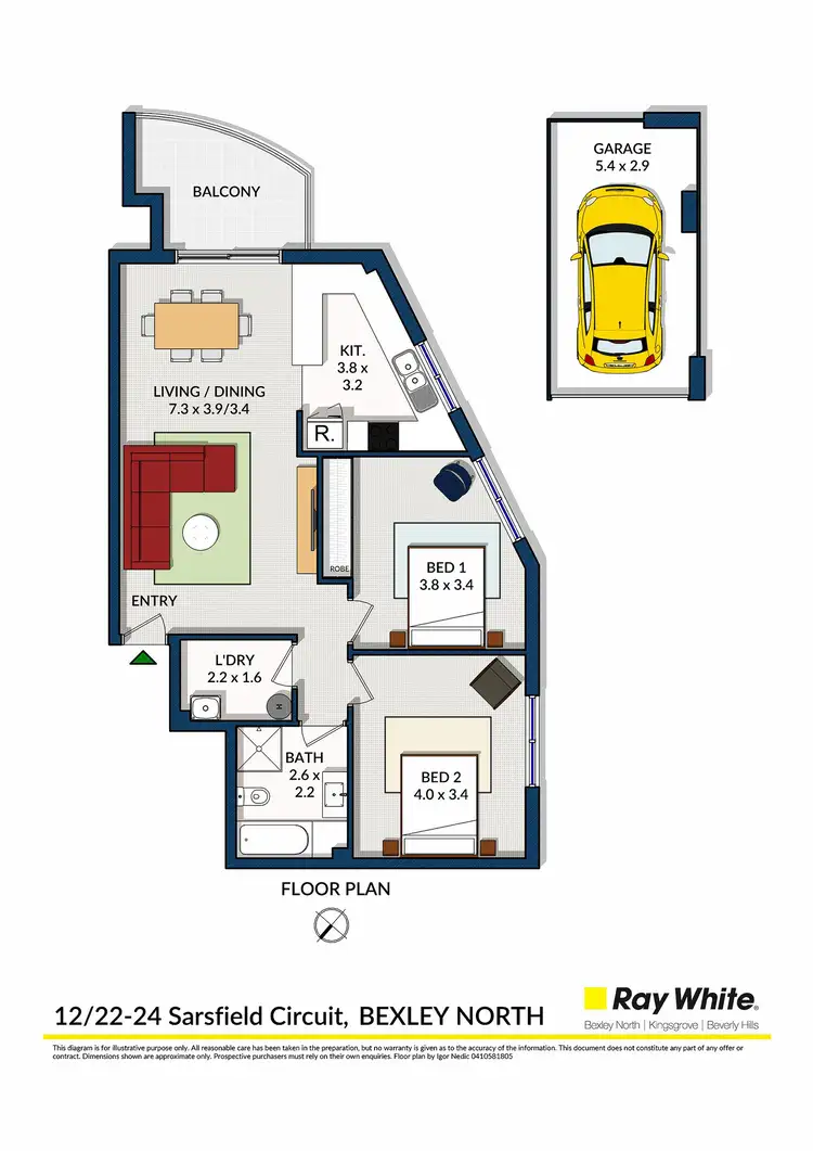 Floorplan of Homely unit listing, 12/22-24 Sarsfield Circuit, Bexley North NSW 2207