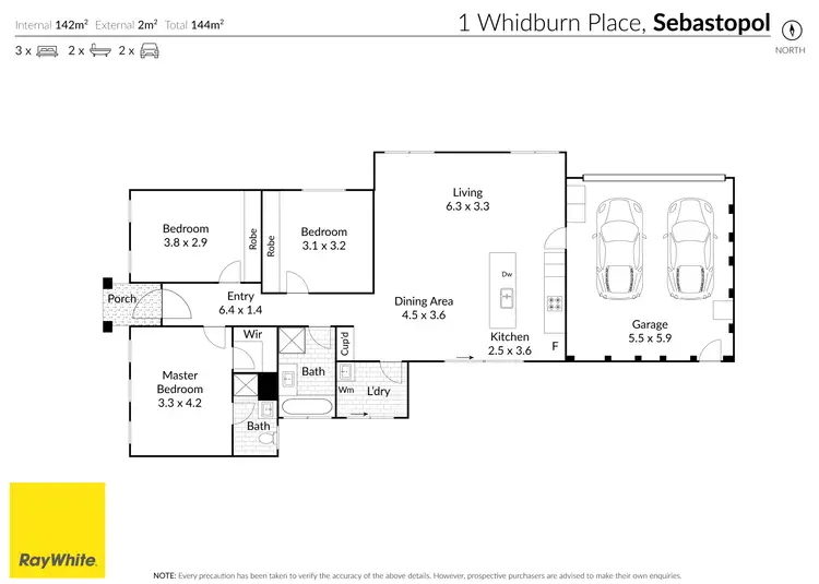 Floorplan of Homely house listing, 1 Whidburn Place, Sebastopol VIC 3356