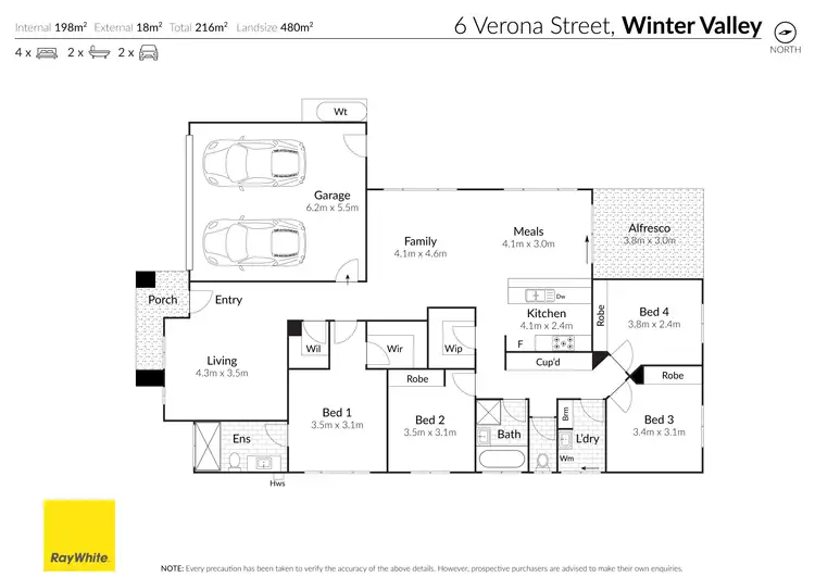 Floorplan of Homely house listing, 6 Verona Street, Winter Valley VIC 3358