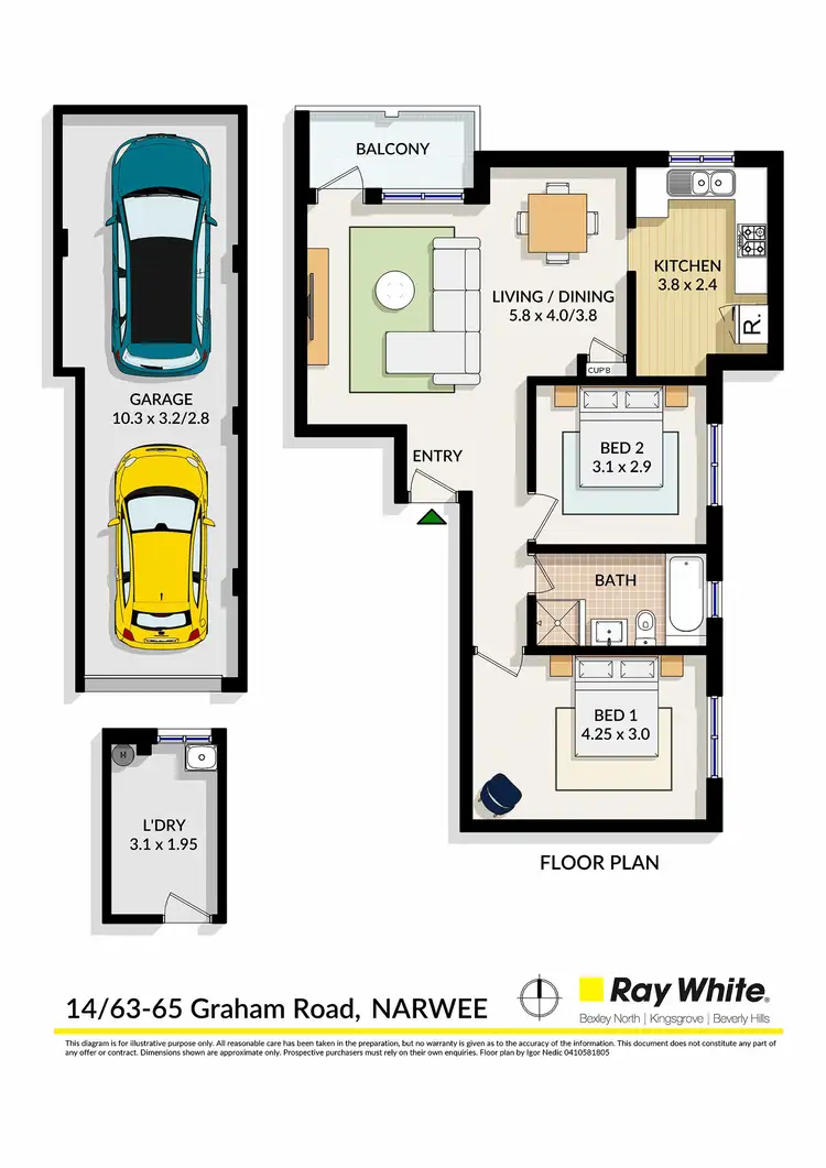 Floorplan of Homely unit listing, 14/63-65 Graham Road, Narwee NSW 2209