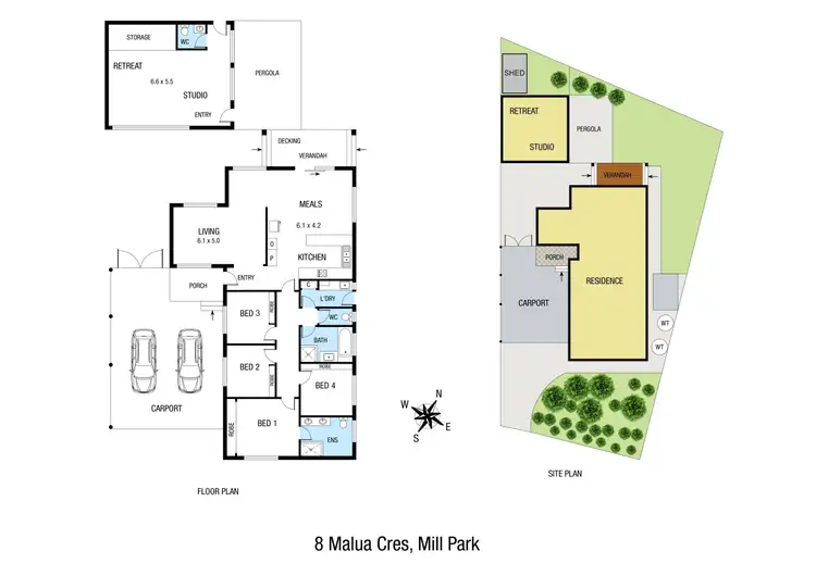 Floorplan of Homely house listing, 8 Malua Crescent, Mill Park VIC 3082
