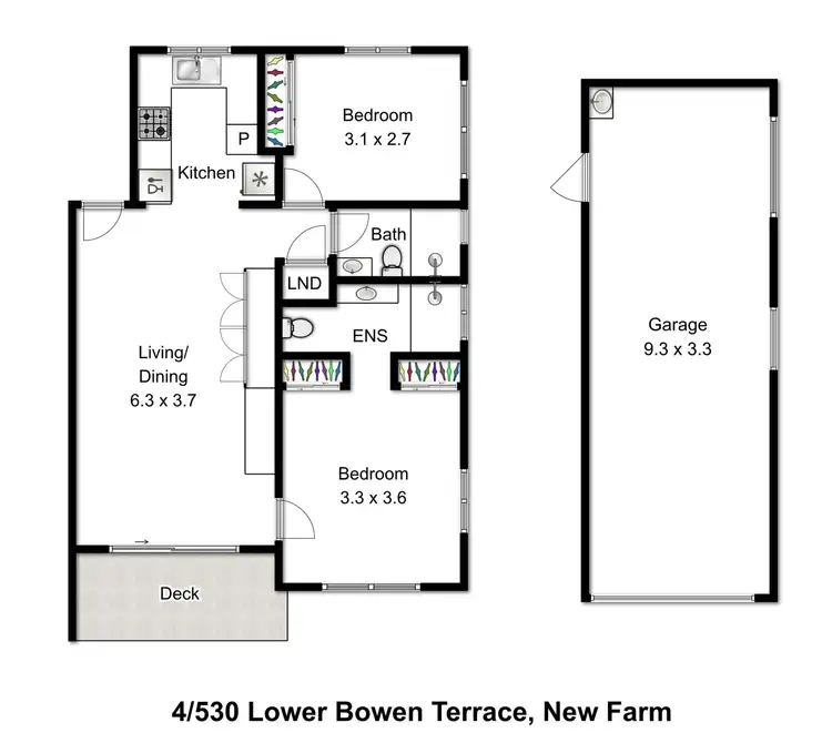 Floorplan of Homely apartment listing, 4/530 Lower Bowen Terrace, New Farm QLD 4005