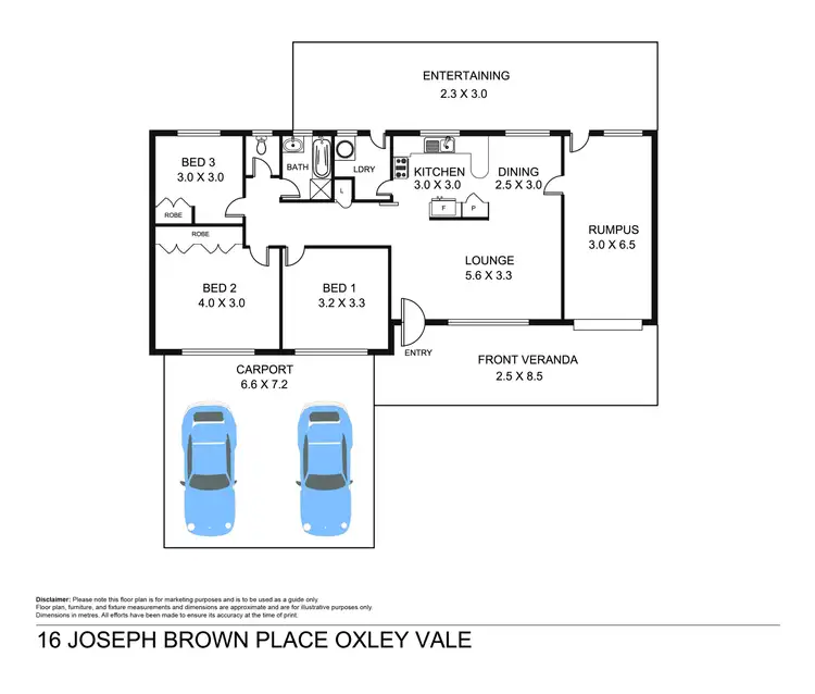 Floorplan of Homely house listing, 16 Joseph Brown Place, Tamworth NSW 2340