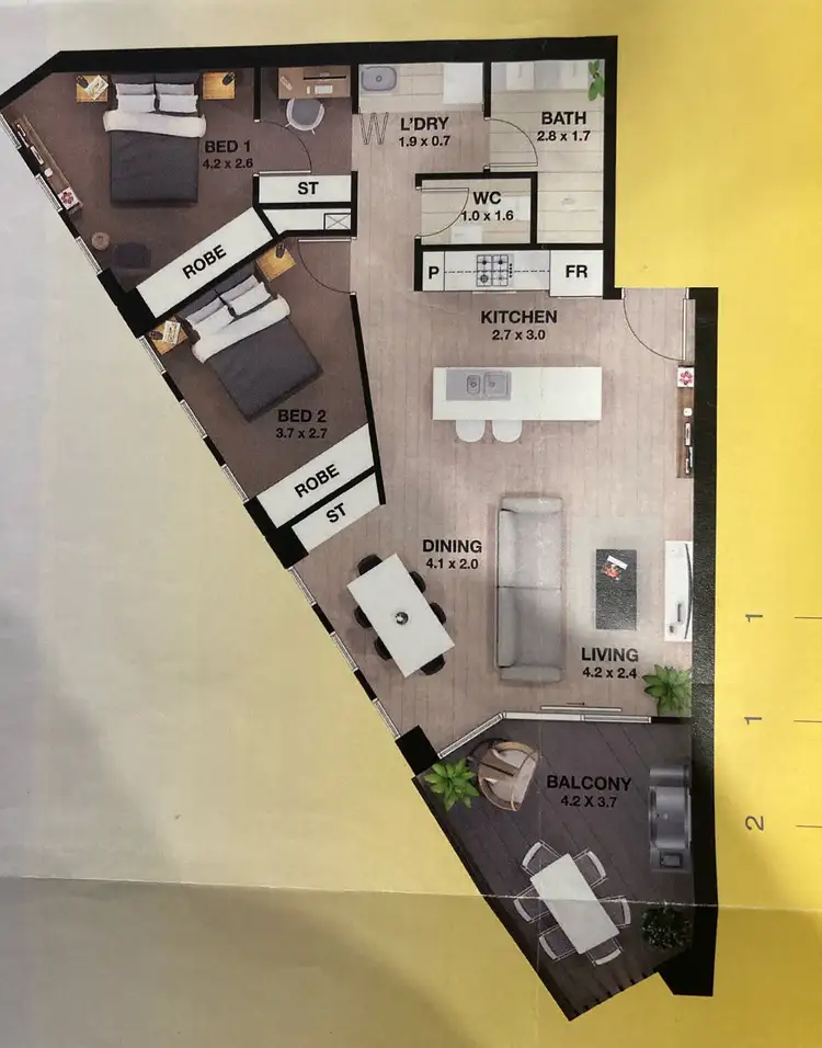 Floorplan of Homely apartment listing, Apt 102/2 Troubridge Drive, West Lakes SA 5021