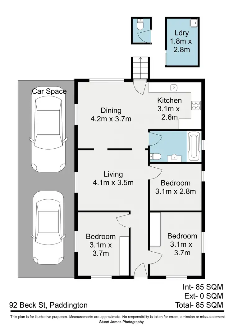 Floorplan of Homely house listing, 92 Beck Street, Paddington QLD 4064