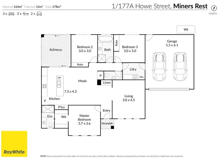 Floorplan of Homely townhouse listing, 1/177a Howe Street, Miners Rest VIC 3352