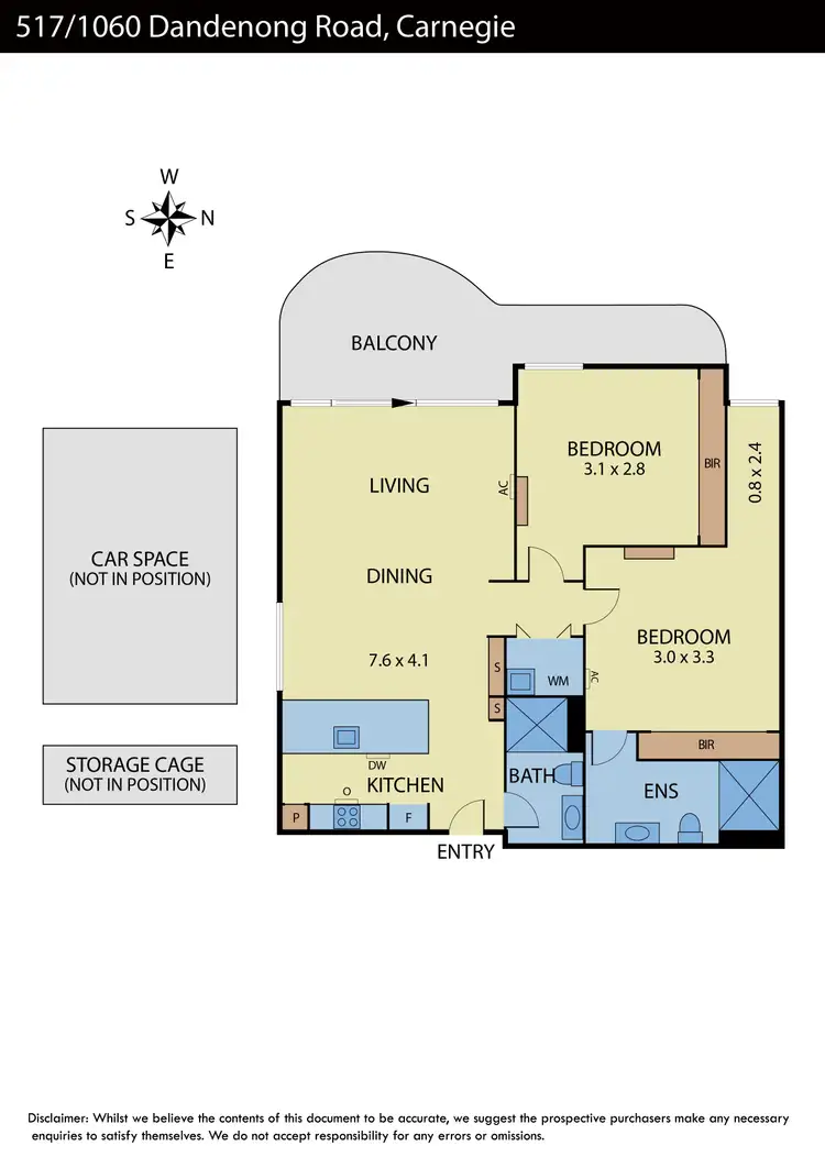 Floorplan of Homely apartment listing, 517/1060 Dandenong Road, Carnegie VIC 3163