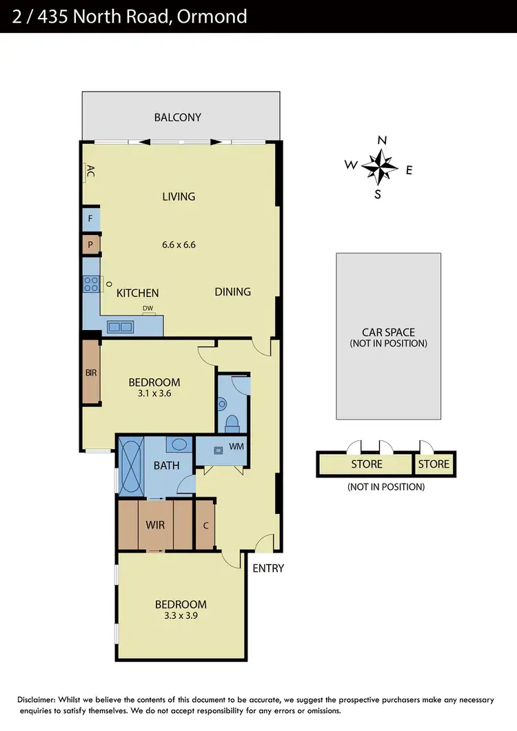 Floorplan of Homely apartment listing, 2/435 North Road, Ormond VIC 3204