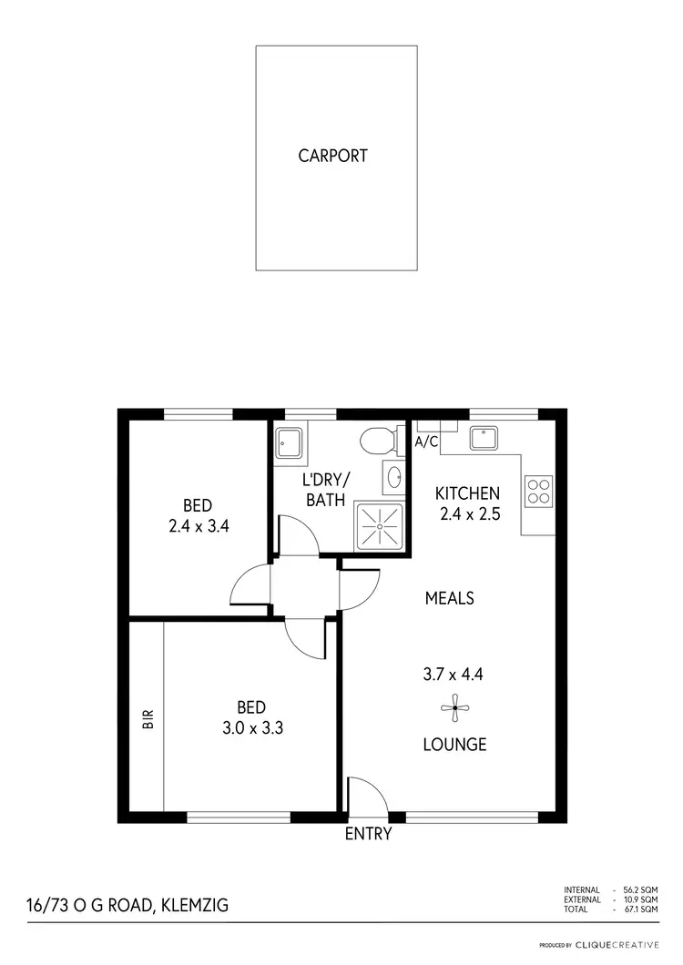 Floorplan of Homely unit listing, 16/73 O G Road, Klemzig SA 5087