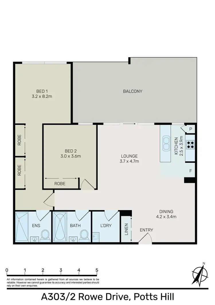 Floorplan of Homely unit listing, A303/2 Rowe Drive, Potts Hill NSW 2143