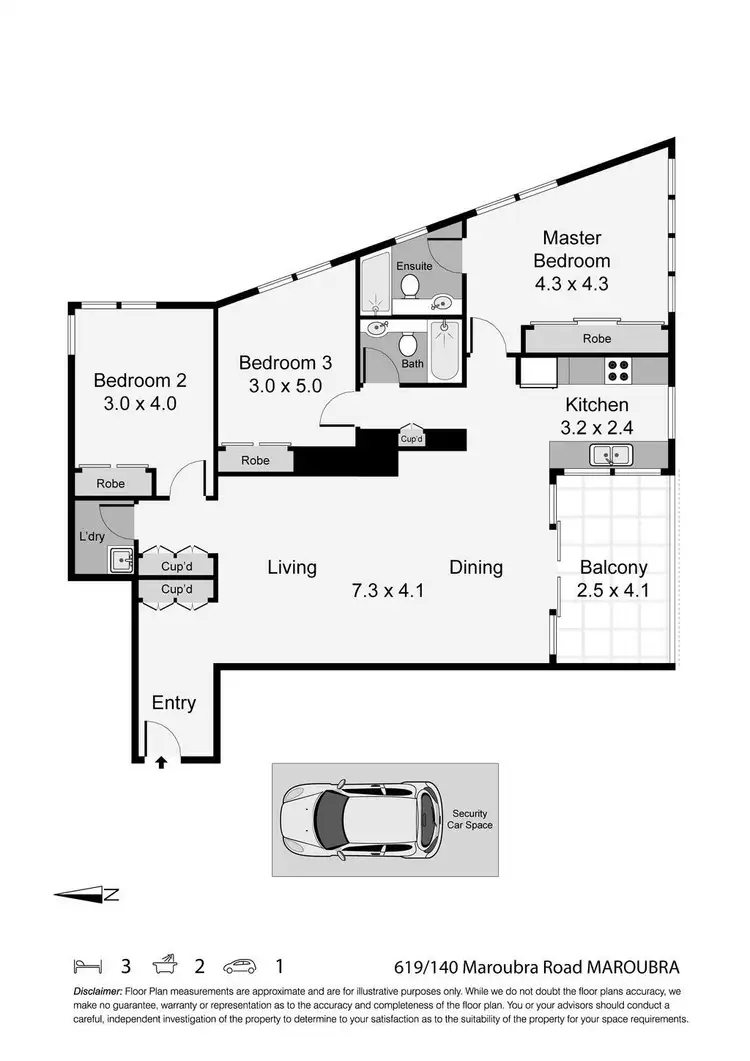 Floorplan of Homely apartment listing, 619/140 Maroubra Road, Maroubra NSW 2035