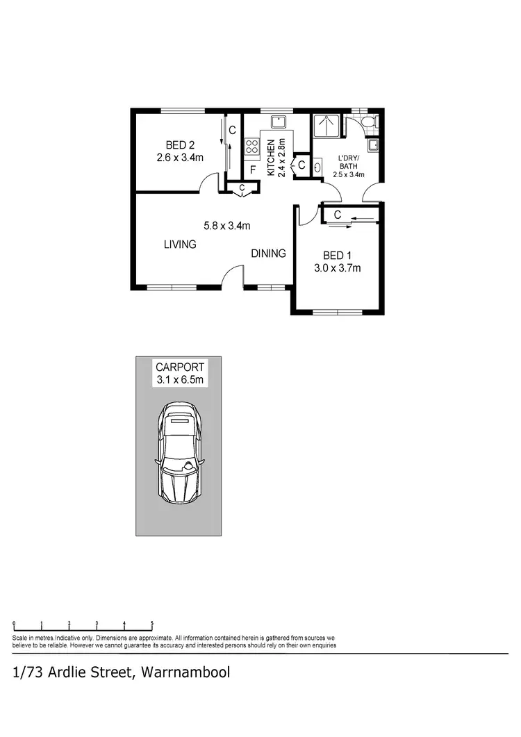 Floorplan of Homely house listing, 1 & 2, 73 Ardlie Street, Warrnambool VIC 3280
