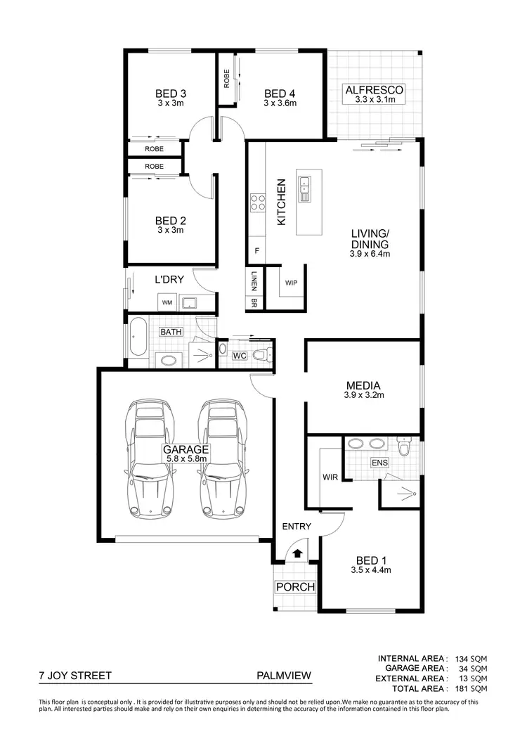 Floorplan of Homely house listing, 7 Joy Street, Palmview QLD 4553