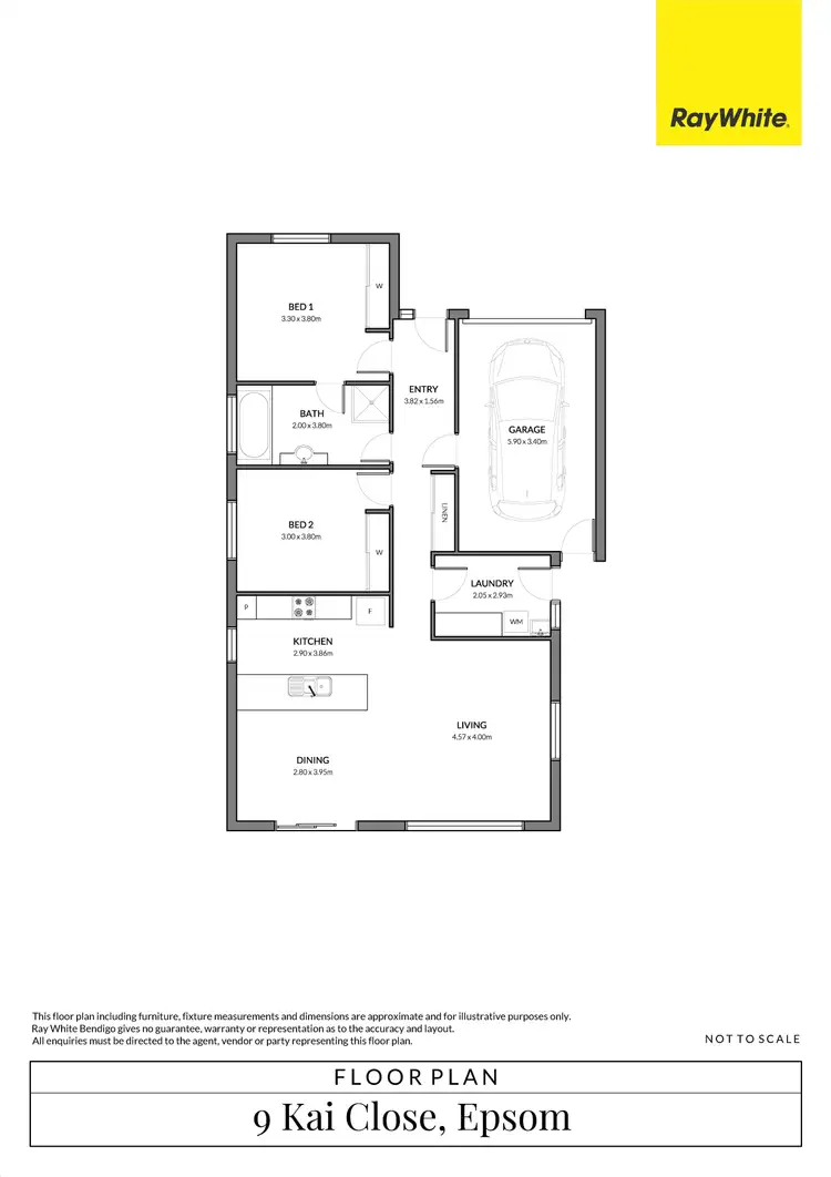 Floorplan of Homely house listing, 9 Kai Close, Epsom VIC 3551